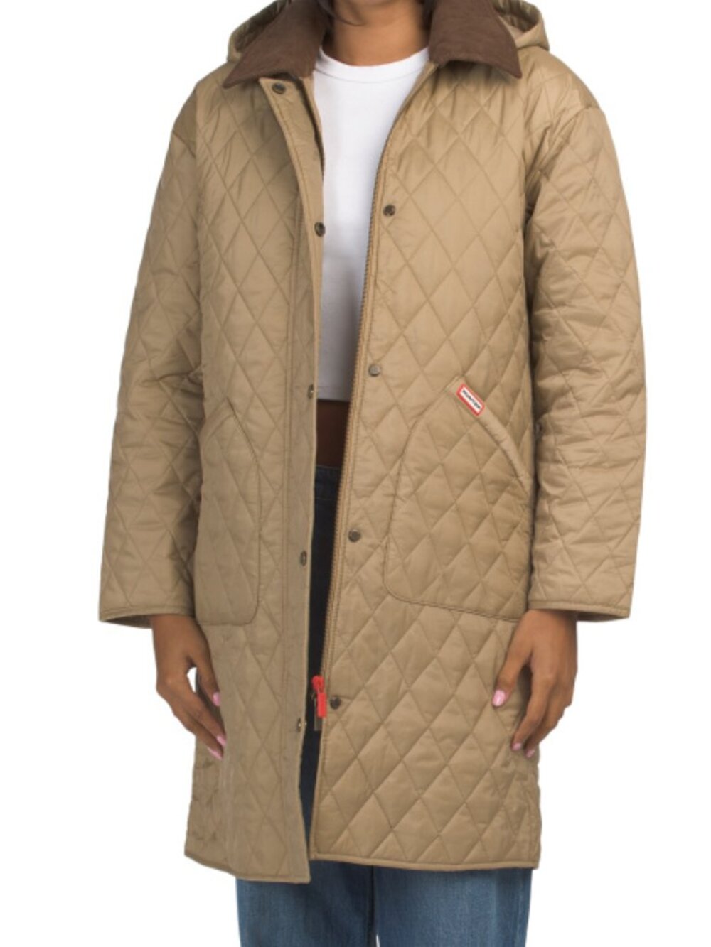 HUNTER Alison Diamond Quilted Coat With Detachable Hood